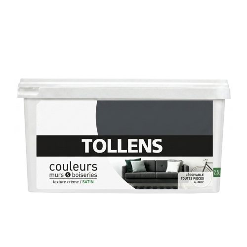 Peint à L’eau 2.5L Tollens Satin Gris Anthracite "Net"