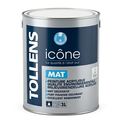 Peint à L’eau 3L Tollens Icône Mat Base T.A "Net"