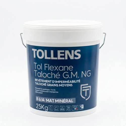 Peint à L’eau Crepi 25KG Tollens Tol Flexane Taloche Grain Moyen "Net"