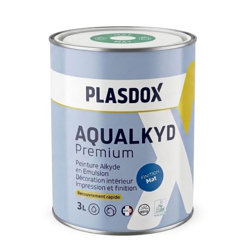 Peint à L’eau 3L Plasdox Aqualkyd Premium MAT Base M.A "Net"